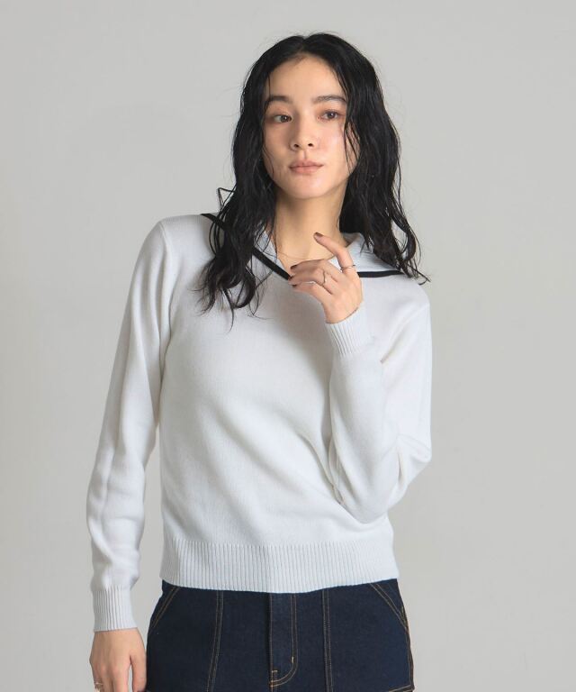 セーラーカラーニット