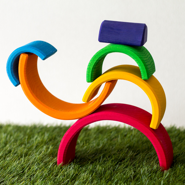 グリムス 虹色トンネル（アーチレインボー）大（6ピース）｜木の