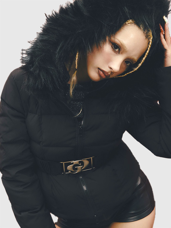 GYDA ジェイダ ダウン ジャケット ショート GD ベルト付き ショート