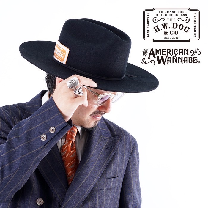LIMITED ITEM】THE H.W.DOG&CO×AMERICAN WANNABE「WESTERN HAT / BLACK
