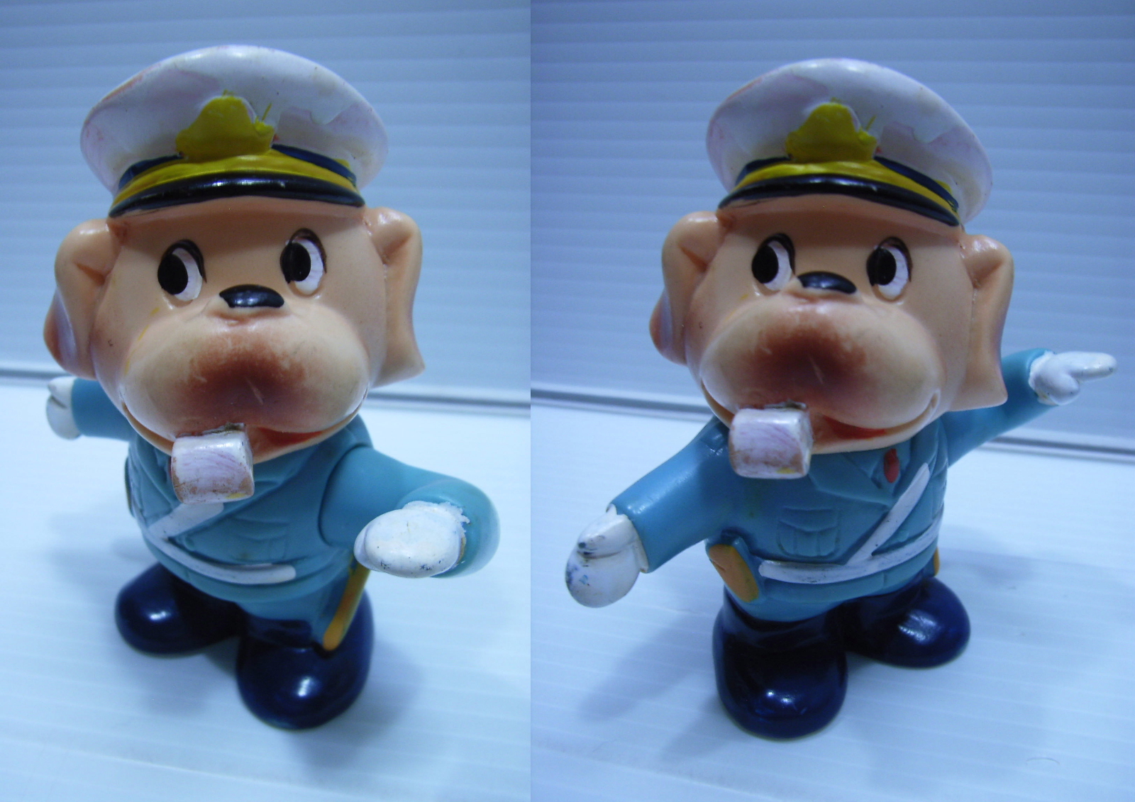 北陸銀行 犬のおまわりさん ソフビ人形 貯金箱 9．5cm 当時物 企業