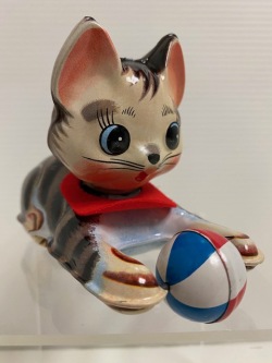 箱付☆石塚製作所☆ブリキ☆ネコ☆昭和レトロ☆ねこ☆ゼンマイ