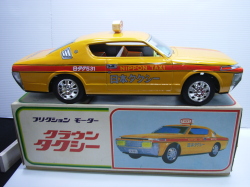 美品☆アオシン クラウン タクシー ブリキ 大型 長さ35．0cm 当時