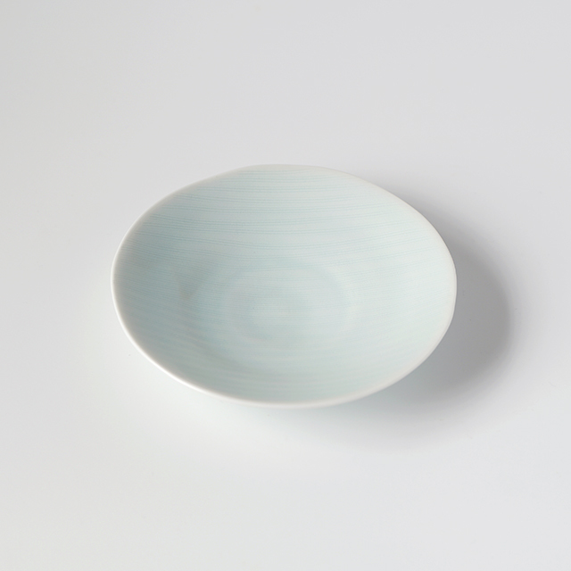 波佐見焼 陶房青 窯元 青白磁線彫5寸皿【陶房青 AO SHOP】