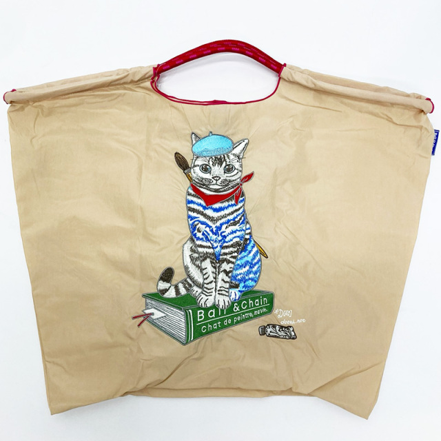 R★さん専用 Bail & Chain 猫刺繍 エコバッグ 3種類 Ball＆Chain（ボールアンドチェーン） 【送料無料】【即納】 正規品 D