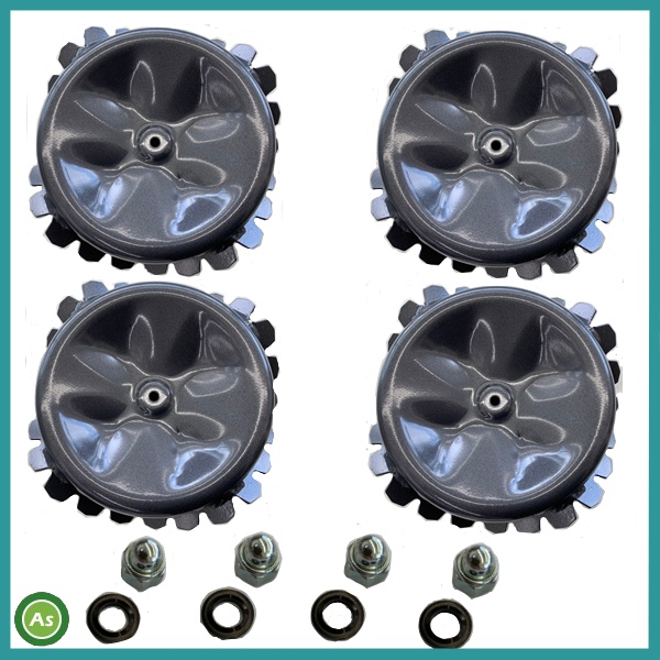 オーレック 純正 スパイダーモア 【4個】スパイク車輪CMPガンメタ＋