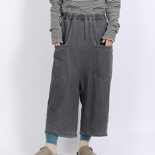 スラブヤーンデニム 8分丈パンツ【通年】tumugu: 【ツムグ】（3色）（F