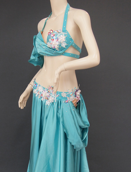 みんみ 再お値下げベリーダンスオリエンタル衣装 ペパーミントグリーン