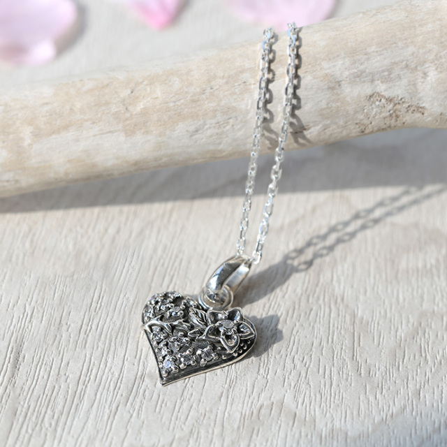 チェリーブロッサムハートペンダント｜シルバー925｜ラッピング無料