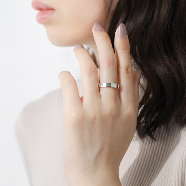 4mm幅】シンプル平打ちリング｜シルバーアクセサリー｜ラッピング無料