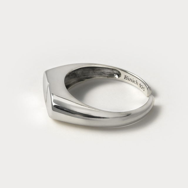 スリム アンカーチェーン シグネット リング 印台リング シルバー