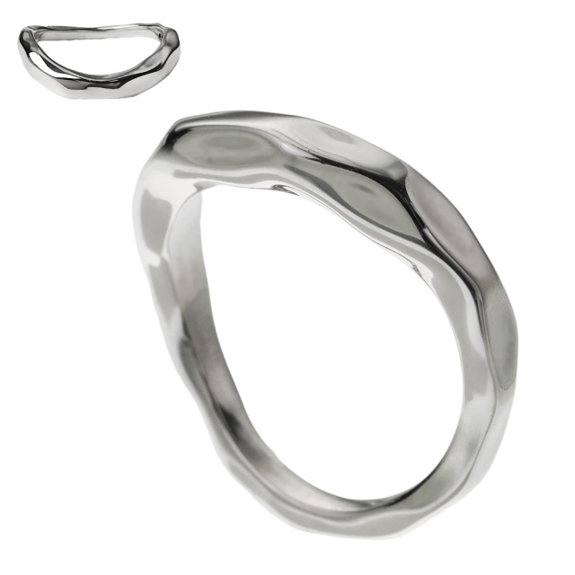 ハンマード ルーズウェーブ リング シルバー アクセサリー 指輪 槌目