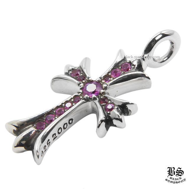 クロムハーツタイニーCHクロスチャームwithパヴェピンクサファイア
