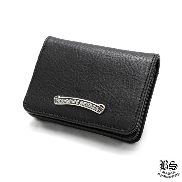 クロムハーツレザーカードケース#2 3ポケット ブラック ヘビーレザー