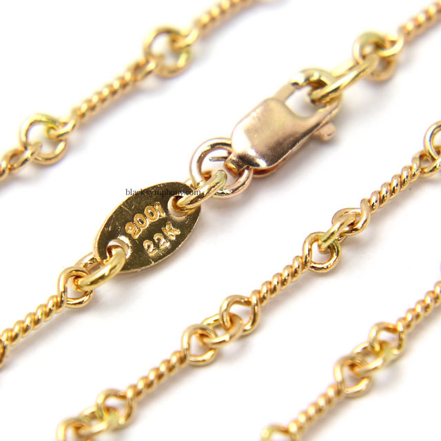 クロムハーツネックレスツイストチェーンゴールド22K18インチ(約45cm