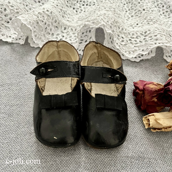 パリ発送】E1191 フランスアンティークベビーシューズ/ドールシューズ