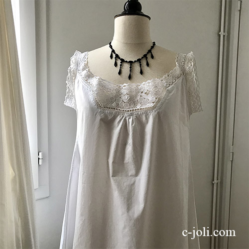 G-326 フランスアンティークコットンワンピース/ナイトドレス