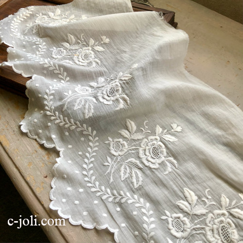 france antique blouse scallop手刺繍 france antique blouse scallop