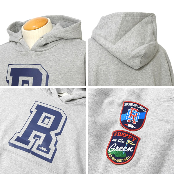 rough&swell［ラフアンドスウェル］BIG R HOODIE/ビッグロゴ裏毛