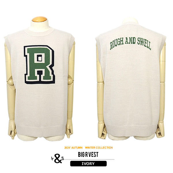 rough&swell［ラフアンドスウェル］BIG R VEST/ニットベスト【2024年秋冬】