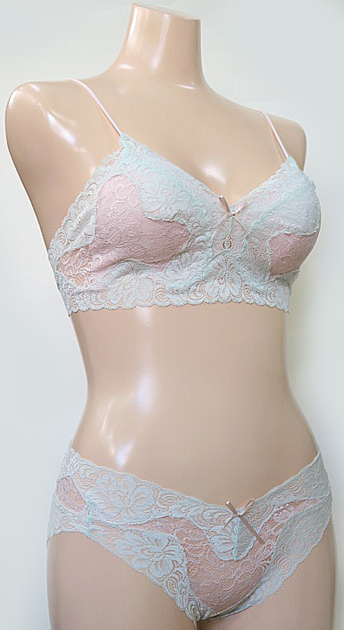 ソフトな華やかさ ツートーンレース ショーツM.L