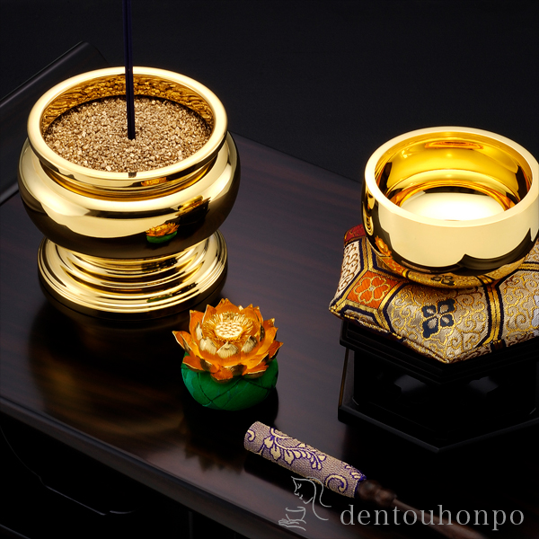 送料無料】 純金 蓮飾り 2.5寸・80g / 光則（金工芸） お寺 仏壇