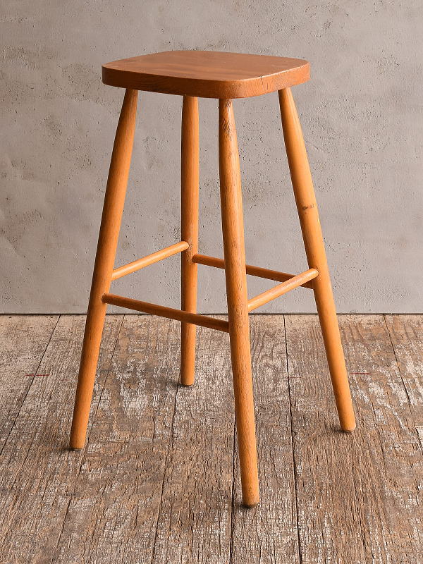 イギリス アンティーク家具 木製 ハイスツール 椅子 12883