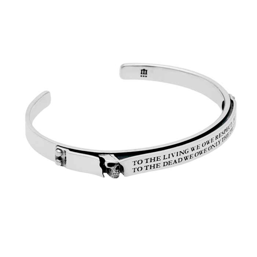 メンズメッセージスカルバングル BR-35-SV