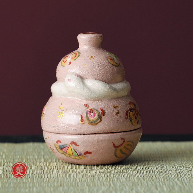 吉村楽入 2025年新春作品 瓢形 宝尽くし 巳 [季節香合]