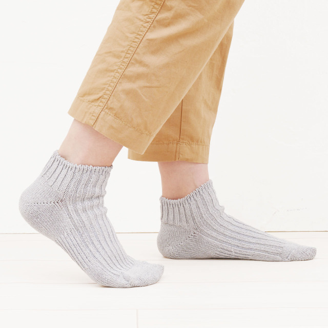 笹からうまれた繊維】SASAWASHI ささ和紙 リブショートソックス