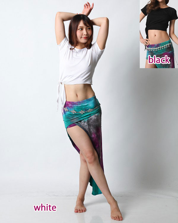 ベリーダンスレッスン着2点セットCE17（エメラルドグリーン)(2 colors