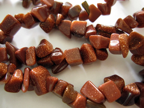 ブラウンゴールドストーン（茶金石） さざれ 約90cm（36インチ） elm