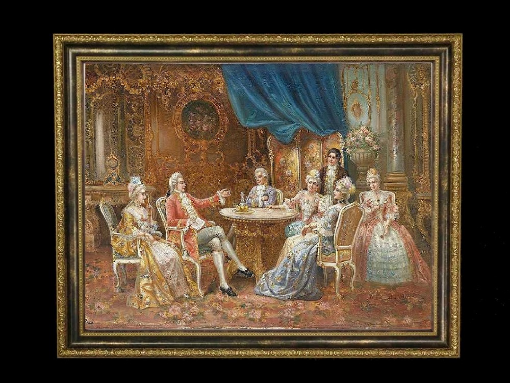 fu-collection】 ヨーロッパ名画 貴族と貴婦人 0918S 58×46 大型額絵