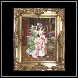 fu-collection】 ヨーロッパ名画 ロココ調 ゴールドダブルフレーム