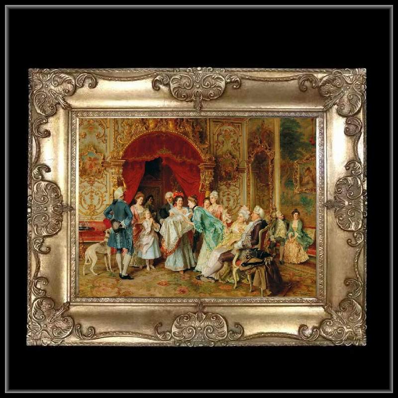 fu-collection】 ヨーロッパ名画 ロココ調 ゴールドダブルフレーム