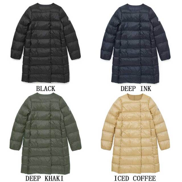 軽さと保温性能が魅力のノーカラーダウンコート＊