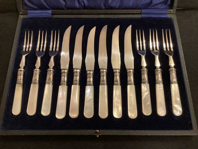 シルバープレート デザートカトラリーセット 英国アンティークと