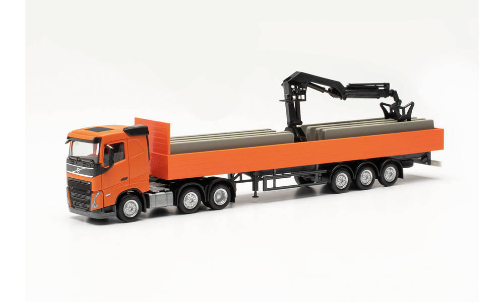 herpa Cars&Trucks 1/87 ボルボ FH FD 2020 フラットベッド セミ