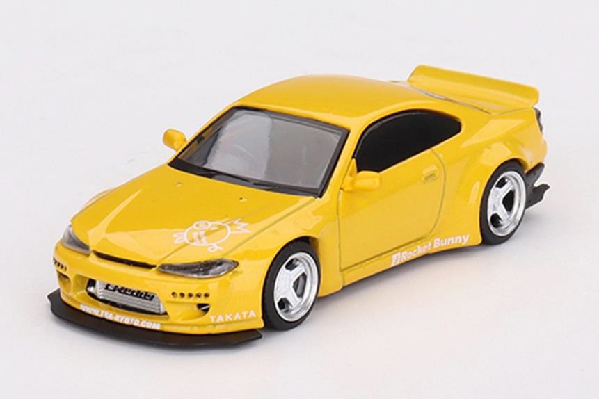 MINI GT 1/64 Rocket Bunny Nissan シルビア(S15) イエロー(右ハンドル