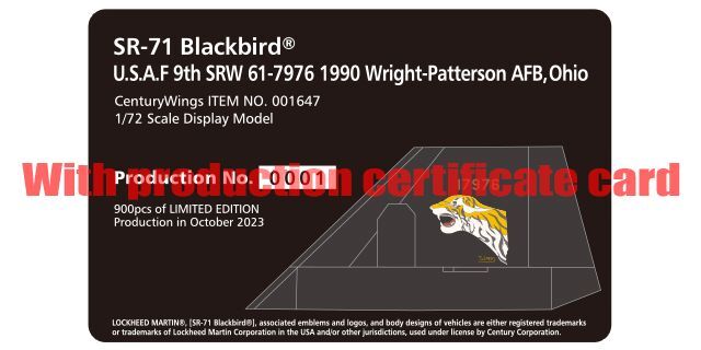 CenturyWings 1/72 (ダイキャスト製) SR-71A ブラックバード アメリカ