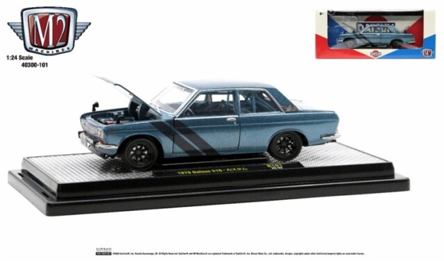 M2 Machines 1/24 1970 Datsun 510 - Blue Metallic with Dark Blue
