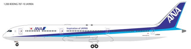 全日空商事 1/200 (ABS樹脂製) 787-10 JA990A 完成品(WiFiレドーム