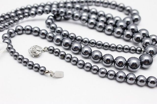 高純度激安 テラヘルツネックレス ラウンド ミックスビーズタイプ12mm