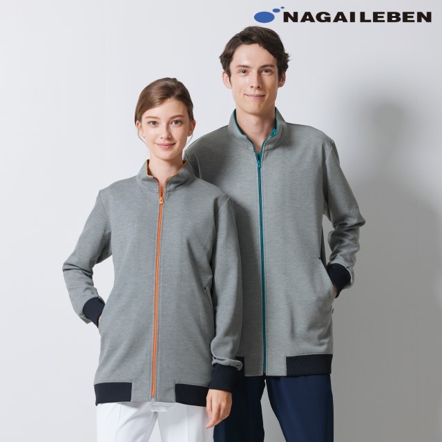 TJ2000 ナガイレーベン 介護ウェア ジップアップブルゾン 男女兼用