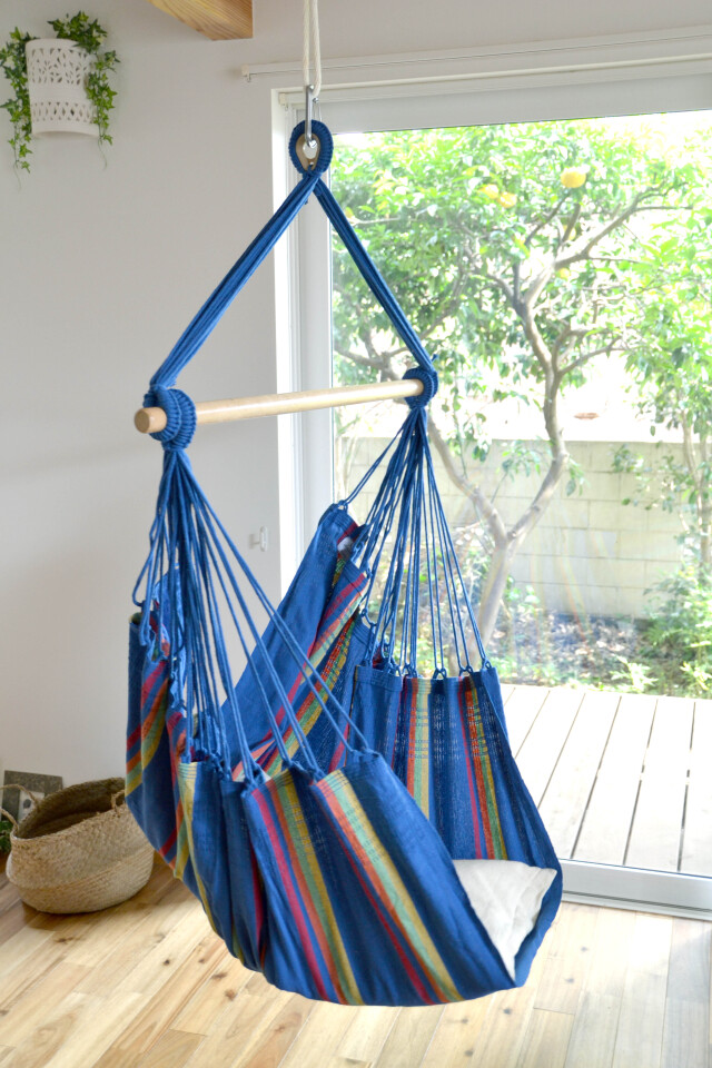 ブラジリアンチェアハンモック(布タイプ） クラシックブルー