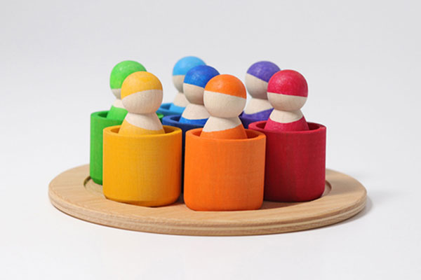 積み木 グリムス社(GRIMM'S) カラフルフレンズ 木のおもちゃHANA