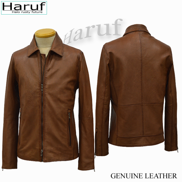 Haruf レザージャケット シングルライダース 革ジャン メンズ 本革