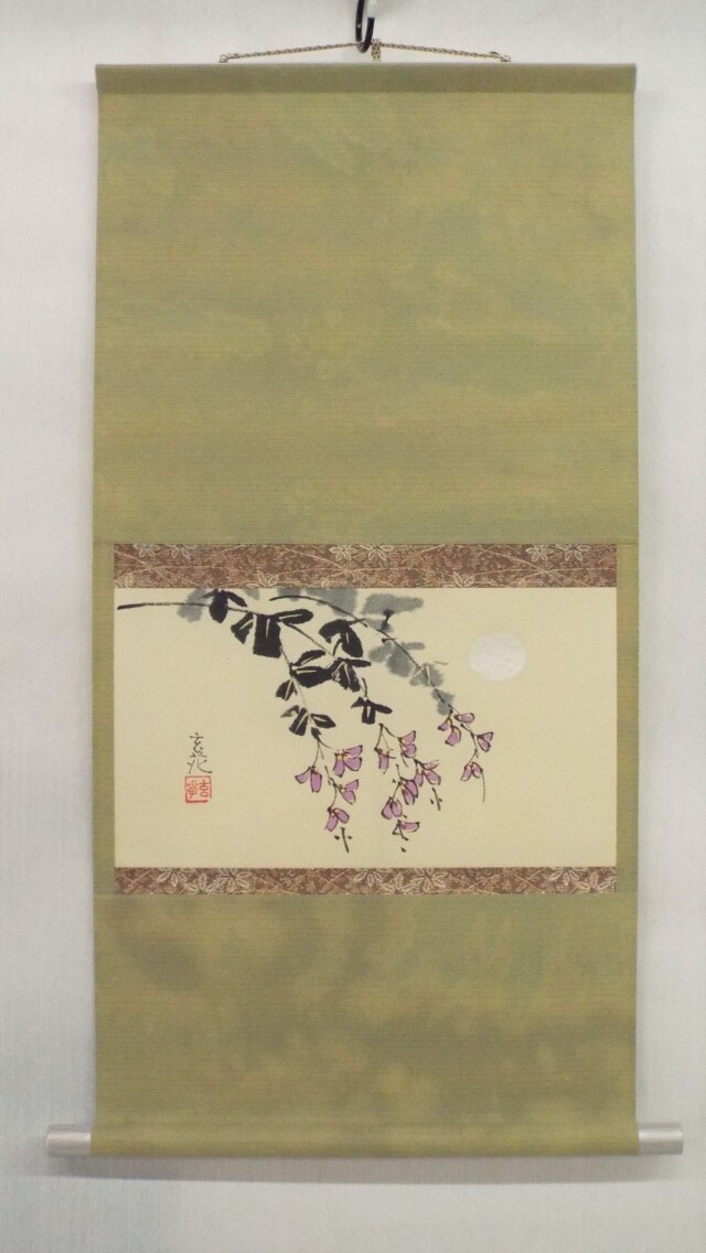 萩,紫陽花,ミニ掛軸,今井玄花さんの肉筆画 手しごと屋彦兵衛