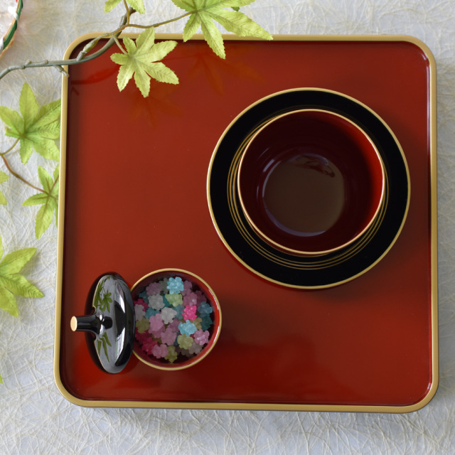 KINSEN トレイ isukeブランド 漆塗りのお膳 漆器の井助