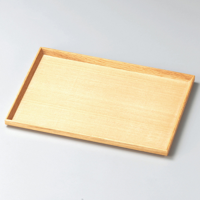 長角盆 13.0 白木塗 木製 12-10506 漆器の井助